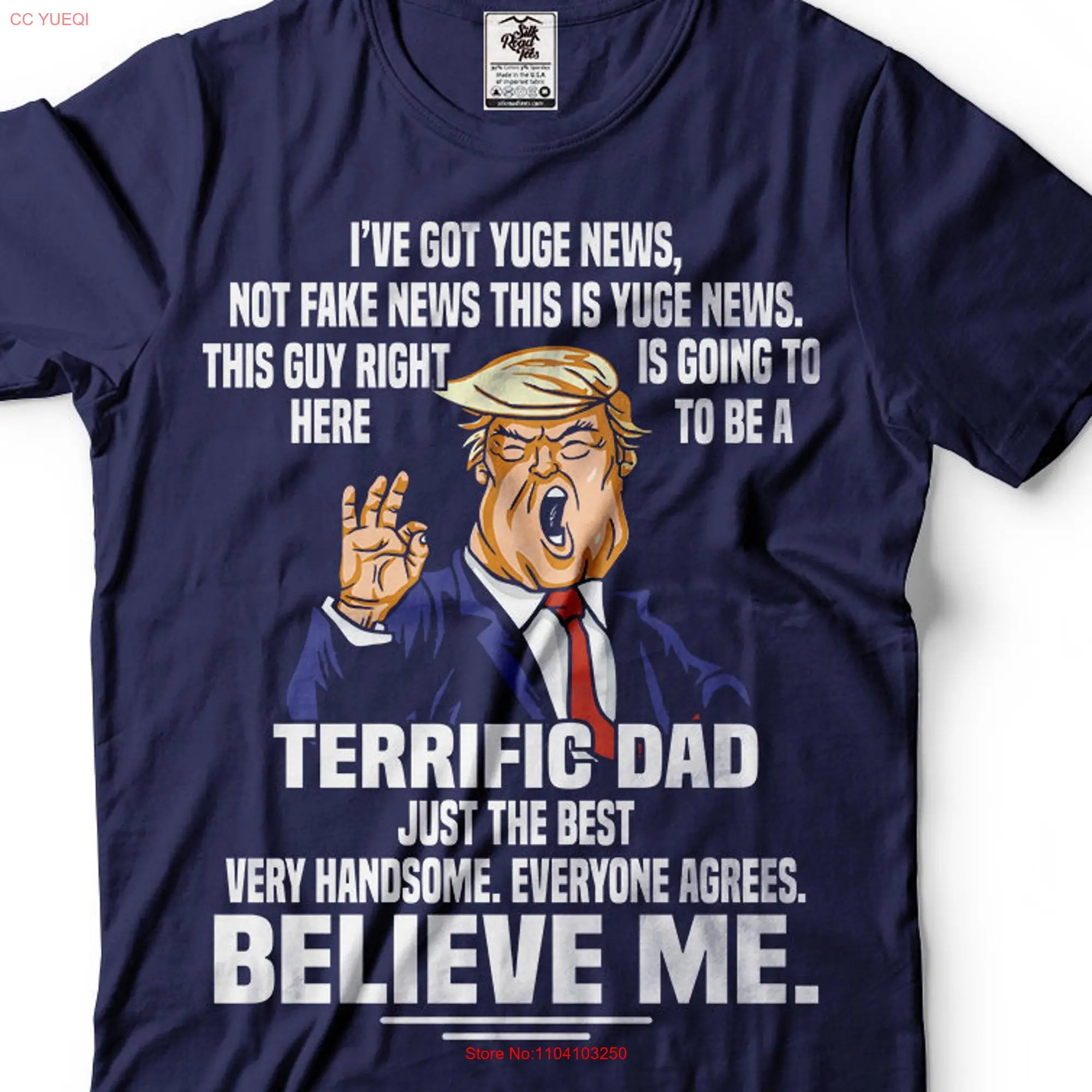 Funny Dad T Shirt Donald Trump Support Cool Father's Day Terrific long or short sleeves