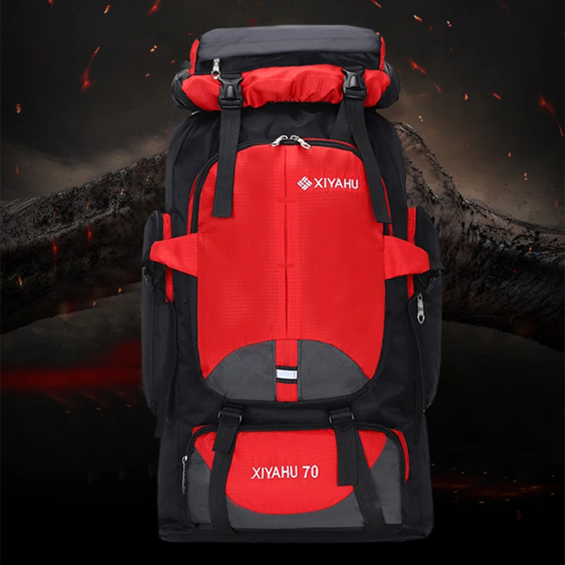 Imagem -06 - Mochilas Impermeáveis de Viagem para Homens e Mulheres Mochila de Acampamento Preta Esportes ao ar Livre Montanhismo e Pesca 70l