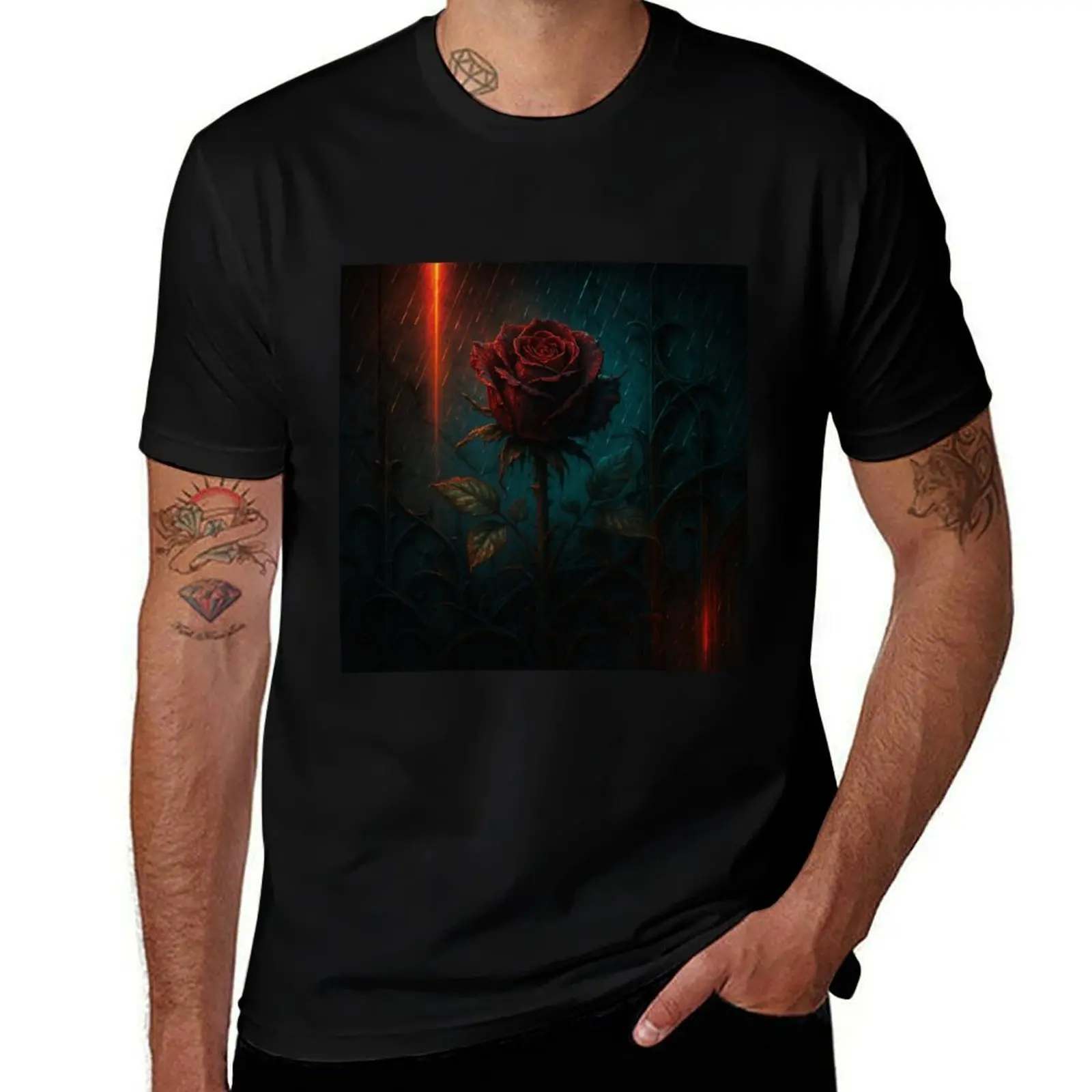 

Neon Mourning, AI generated T-Shirt oversized graphic tee tees anime clothes mens designer t shirt