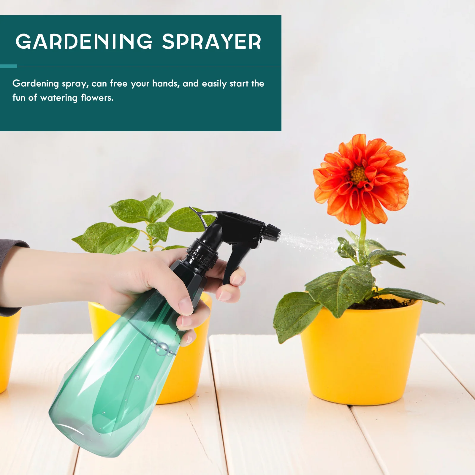 

2Pcs Spray Bottle 1L Plastic Gardening Sprayer Easy Labor-Saving Thumb Press Mist Spray Watering Pot for Flower Watering and