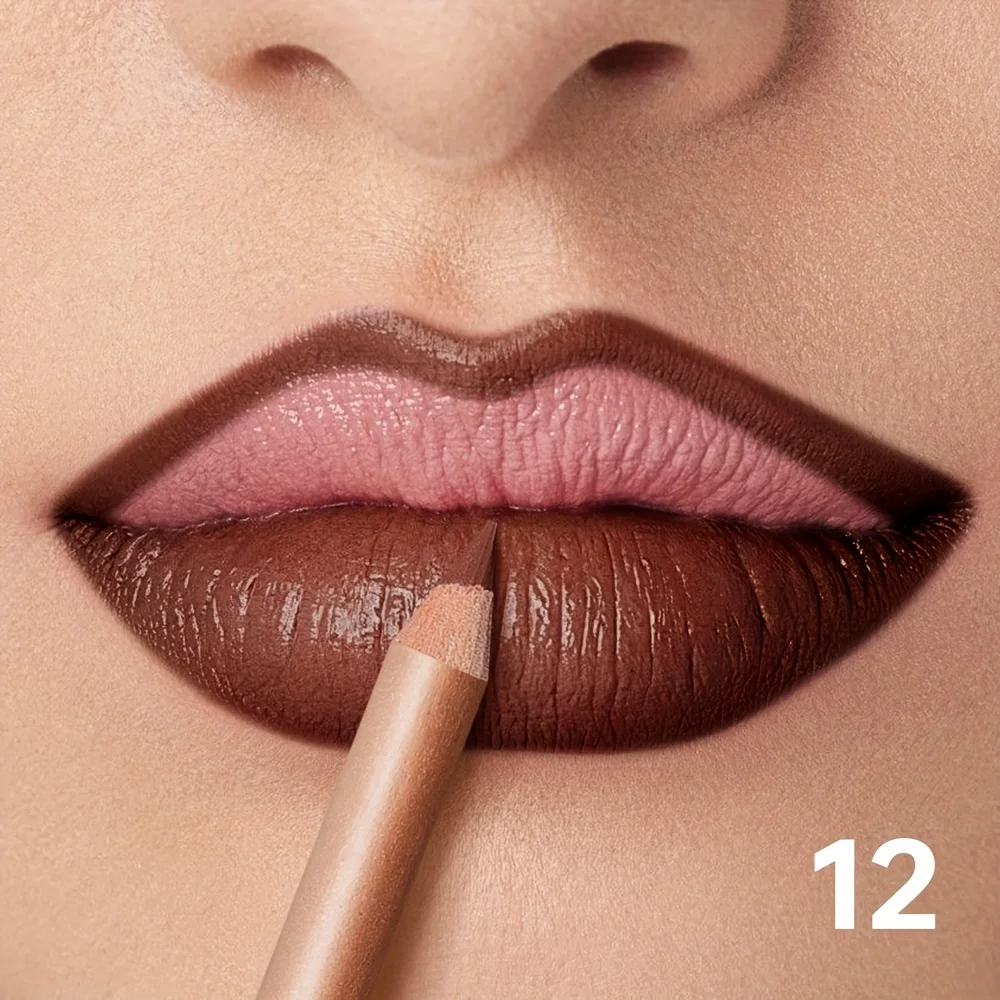 Matte Lip Liner Pencil Nude, langdurig waterdicht, veegvast, nauwkeurige omtrek, gladde romige formule