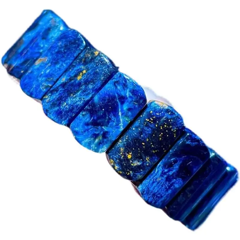 Natural Pietersite Bangle Bracelet Cat's Eye Effect Yellow‑Blue Hue Original Design Boho Style Couple Crystal Wrist Jewelry Gift