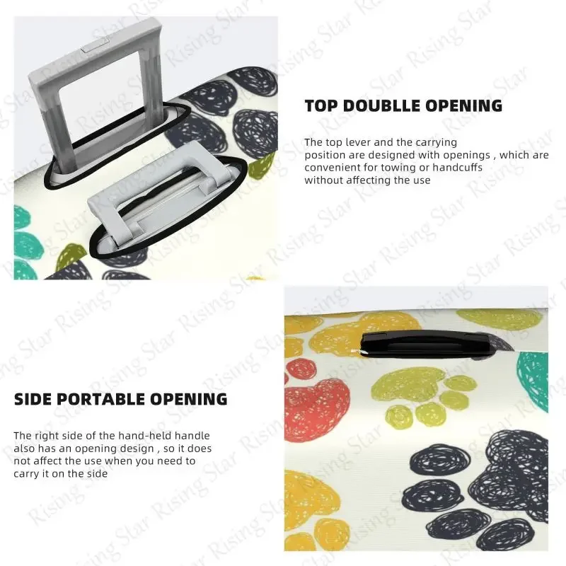 سميكة مرونة الأمتعة الغطاء الواقي سستة ل 18-32 في حقيبة حقيبة غطاء السفر الكلب pawprint زهرة فراشة الملحقات #3