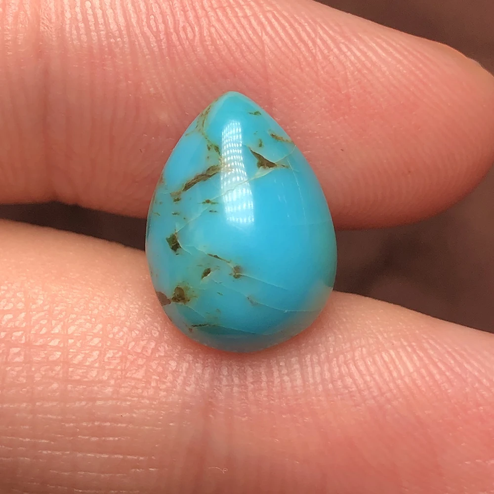 Natural teardrop shaped turquoise 1.08g, bare stone pendant, bracelet and other jewelry with main stone