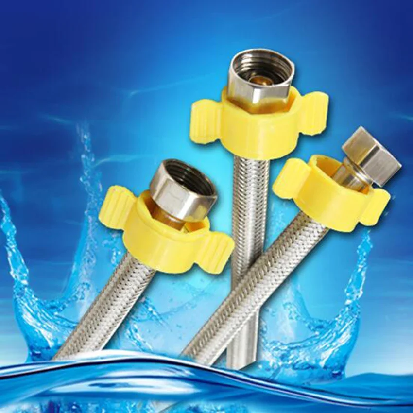 Flexible Faucets Braided Hose Tap Stainless Steel Double inlet Water pipe Bathroom Product