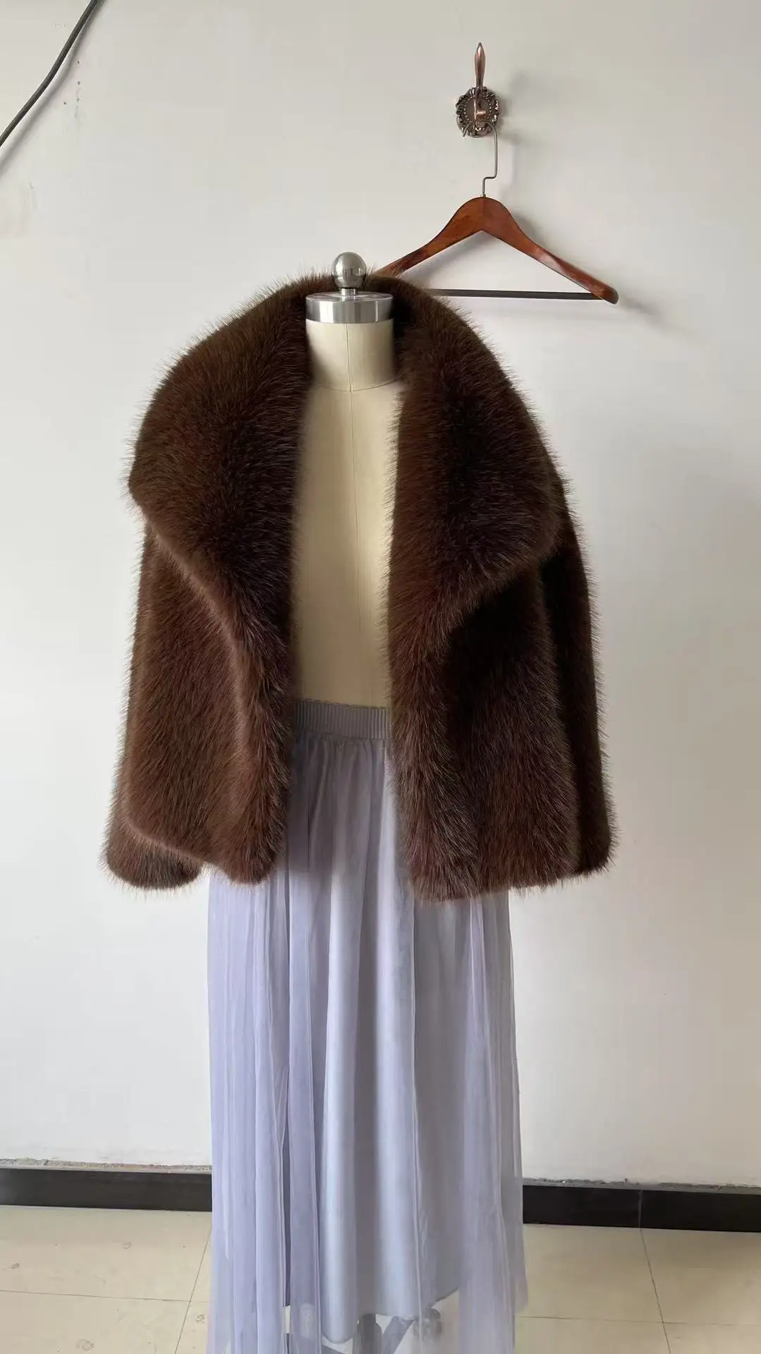 Femmes fausse fourrure de renard manteau solide veste de fourrure col rabattu à manches longues point ouvert épais chaud fourrure ample décontracté 2025 automne hiver