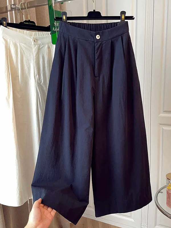 Slim taille haute pantalon à jambes larges été nouveauté mince décontracté ample petite taille chanvre femmes Faion trajet Sle Version coréenne