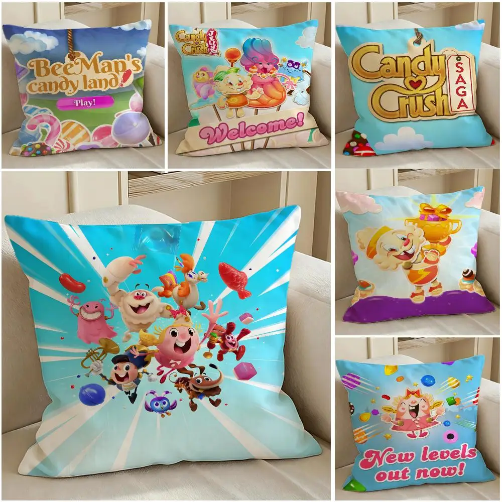 Game Candy Crush Cushion Cover Pillow Short Plush Warm CreamStylel Cushion for Living Room Bedroom Sofa Ideal for Gifting