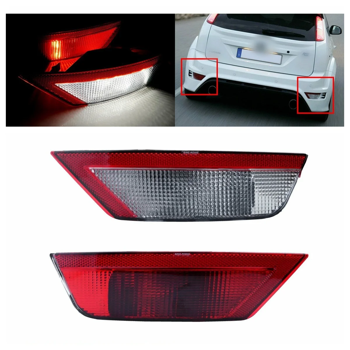 

A Pair For Ford Focus Mk2 Hatchback 2008-2011 Rear Bumper Reverse Light Lamp Rear Tail Light Reflector Signal Lamp
