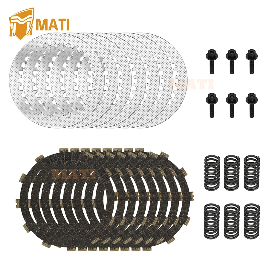 

M MATI Heavy Duty Clutch Friction Steel Plates w/Spring Bolt For Yamaha YZ250 2002-2024 3XK-16321-00-00 4X7-16325-00-00