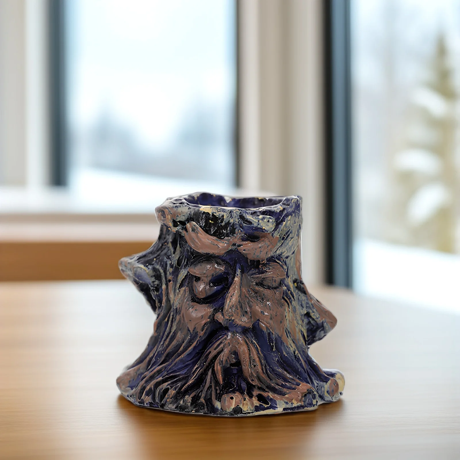 

6Pcs Reptile Food Bowl Natural Wood Grain Design Resin Feeding Basin for Small Reptiles Spider Snake Turtle Crawling Pets Water