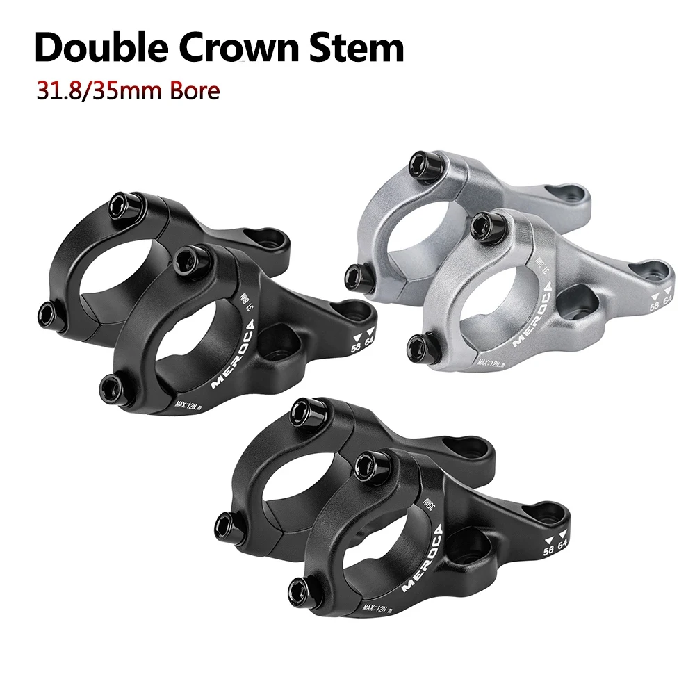 Downhill Bicycle Double Clamp Stem 31.8mm 35mm Forged Alloy DH MTB Mountain Bike Handlebar Stem Double Crown Cycling Accessories