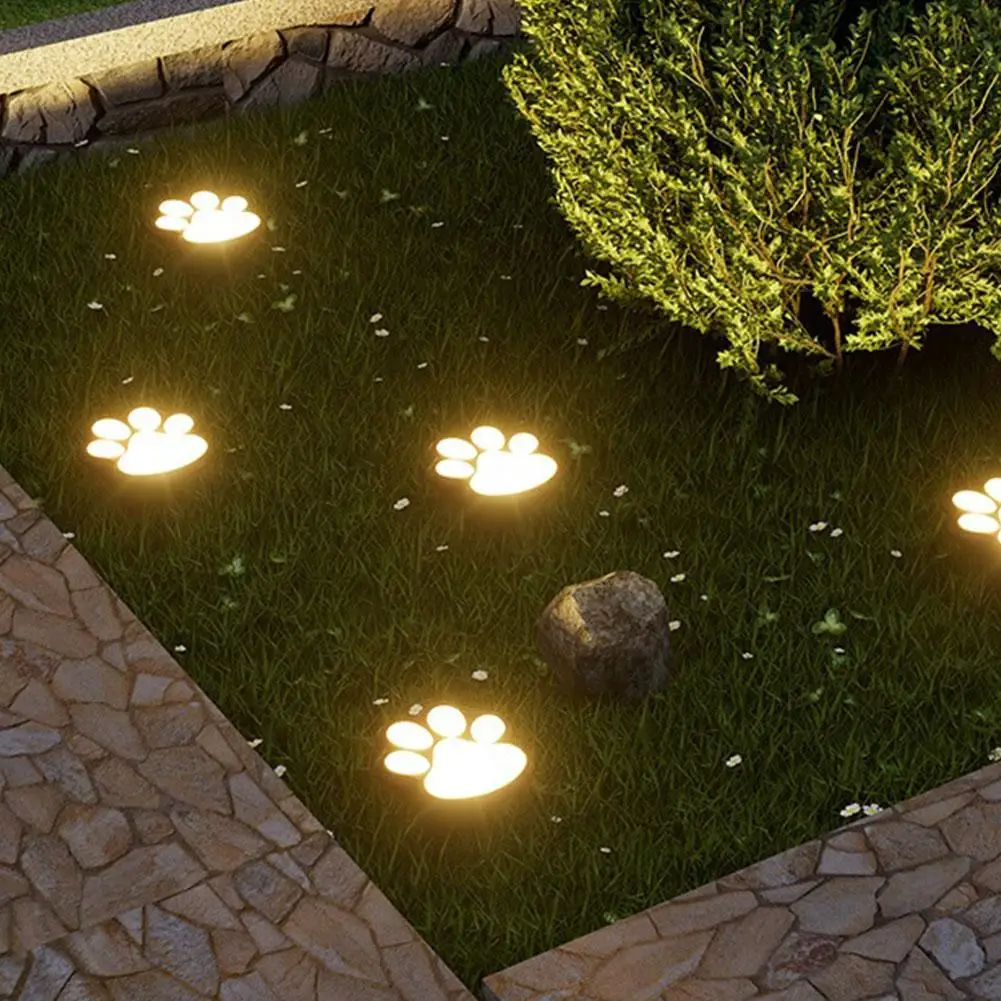 4PCS Dog Claw Solar Outdoor Light LED Energy Saving Lawn Lamp Animal Landscape Lighting for Garden Patio Stairway Camping Decor