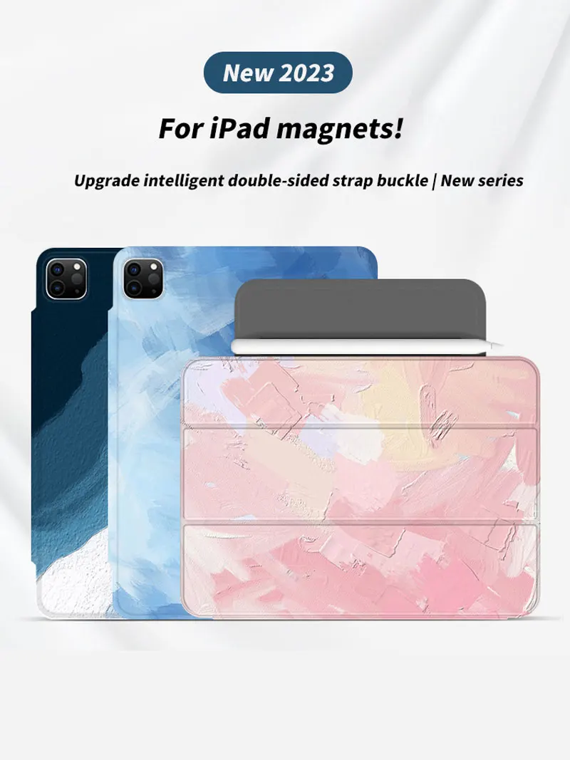 ZOYU Case for iPad Air 45 Pro 11 12.9 2022 Magnetic Smart Case Trifold Stand Cover for iPad mini 6 10 10.9 Rebound Magnetic Case