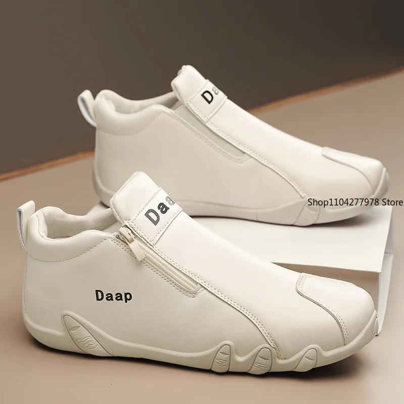 2025 New Casual Shoes for Men Luxury Round Toe Men Ankle Boots Light Slip on Walking Shoes Outdoor Comfor Men High Top Sneakers