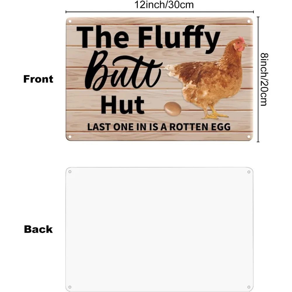 Funny Chicken Coop Sign Last One in is A Rotten Egg, 8x12 inches 40 Mil Aluminum Funny Chicken Yard Sign Farmhouse Home Wall