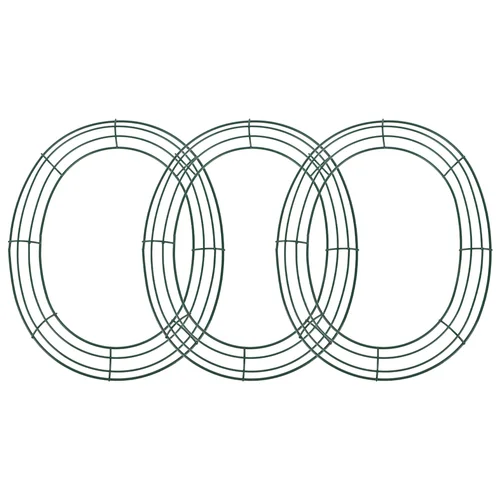 3개 타원형 모양의 화환 프레임 부활절 반짝이 화환 금속 후프 녹색 단철  Best5