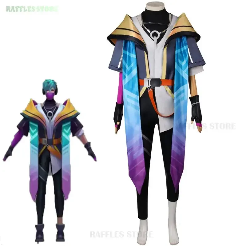 LOL Game Cosplay Costume Set para Homens, Ezreal Aphelios Yone, Uniforme de Festa de Halloween, Roupas ACGN, Terno Novo