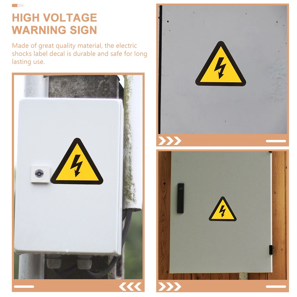 

24Pcs Yellow Electric Shock Warning Stickers Warning Stickers High Voltage Signs Safety Labels Traffic Caution