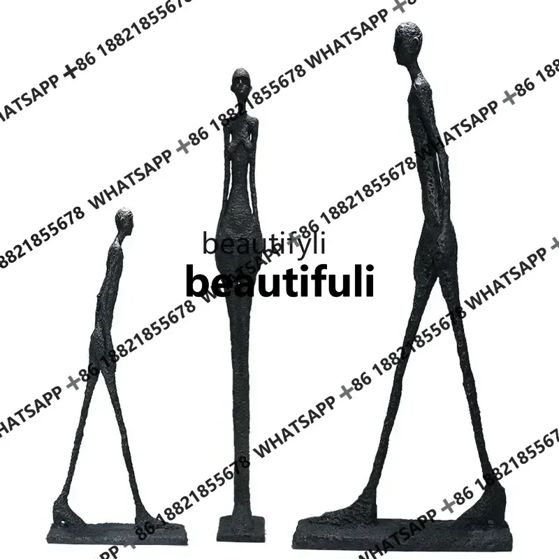 xxxzHotel Clubhouse Floor Figure Sculpture Similar to Giacometti Walking Man Public Space Soft Decoration Art