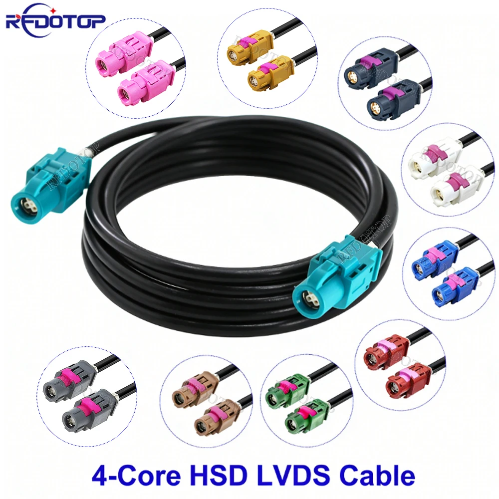 

1Pcs High Quality HSD Code Female to Female 4Pin 4-Cores LVDS Cable Harness for Benz BMW Audi Tesla VW