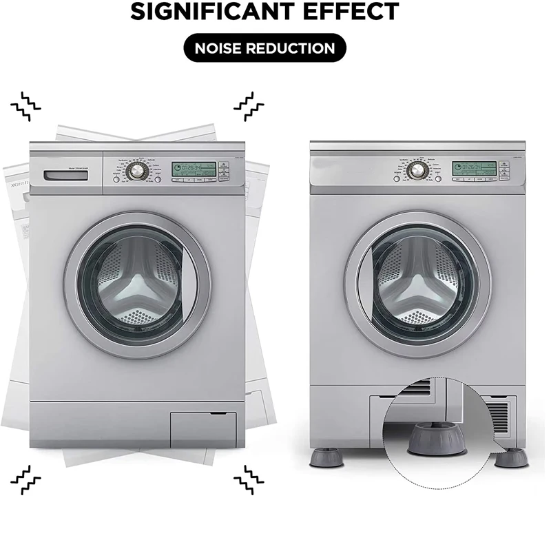 4 سجادات قدم للغسالة، سجادات مضادة للانزلاق ممتصة للصدمات، ثلاجة عالمية مقاومة للاهتراء من السيليكون #3