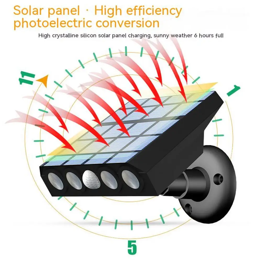 Applique Murale Solaire à LED avec Détecteur de Mouvement, Imperméable Conforme à la Norme IP65, Éclairage d'Extérieur, Idéal pour un Jardin ou un Garage