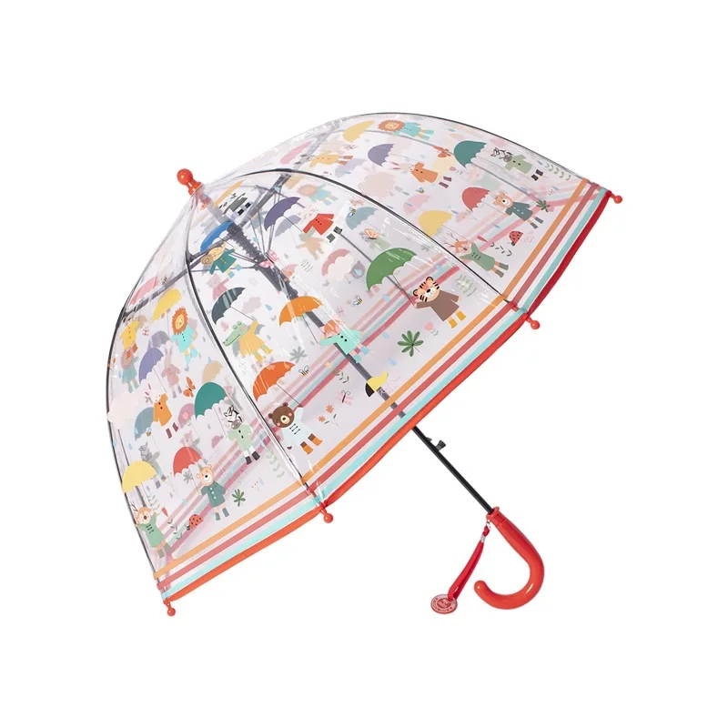 Transparent Waterproof Anime Umbrella for Children, Kawaii, Unicorn, Animal, Cute, Cartoon, Alpaca, Small Girl, Female