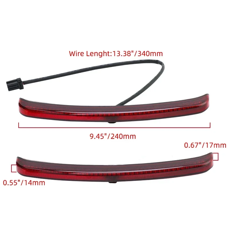 Motorcycle LED Fender Light Rear Blade Brake Running Turn For Harley Touring Street Glide Tri Glide Ultra Classic Trike FLHXXX view 6