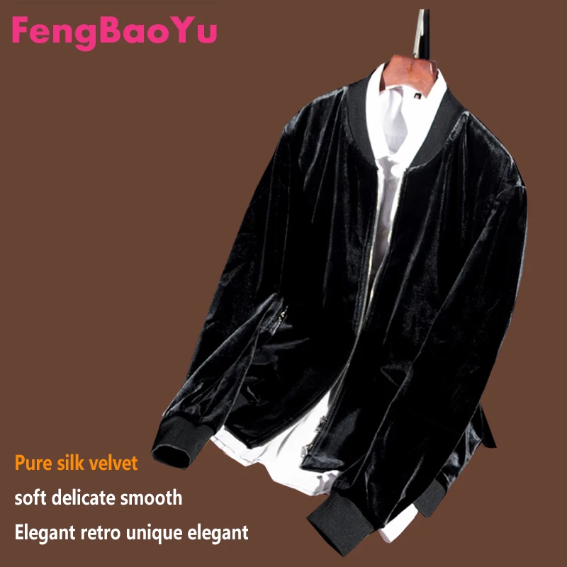 

Шелковая бархатная мужская куртка на весну и осень, темно-зеленая темпераментная простая легкая роскошная мужская удобная мягкая деловая повседневная куртка