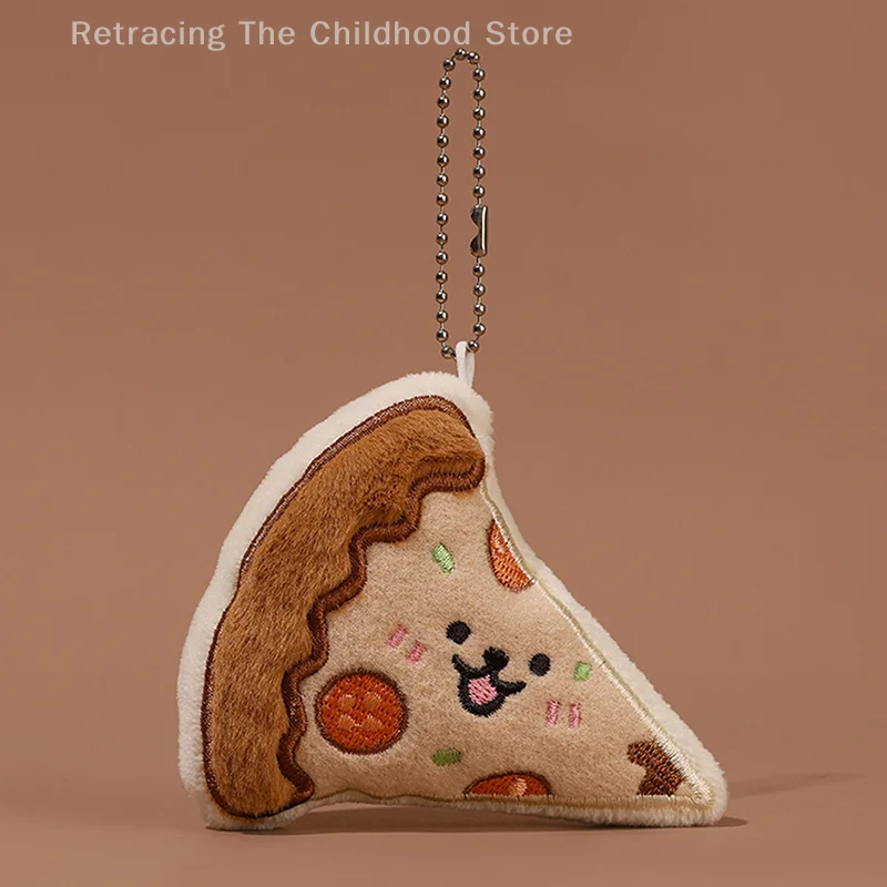 Porte-clés en peluche gâteau Croissant, dessin animé café, poupée en peluche douce, pendentif de voiture, sac à dos, décor de sac, cadeau pour enfant