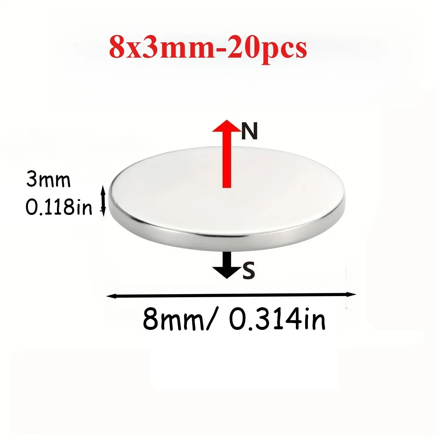 Leistungsstarke Magnete mit mehreren Spezifikationen (8x3/8x4/10x2/10x3), geeignet für Kühlschrank-DIY, Zuhause, Büro, Badezimmerzubehör.