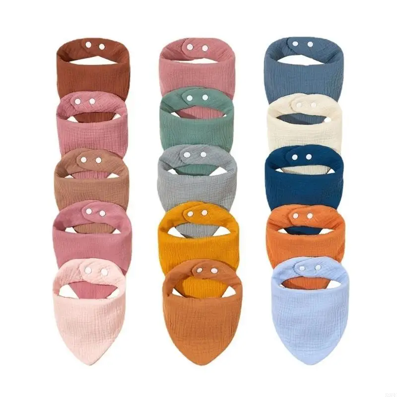 

K9FF Baby Bib Soft Breathable Drool Bib Solid Color Cotton Burp Cloth Bibs Infant Teething Bib Neck Scarf Nursing Supply