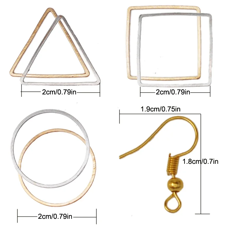 260pcs Mix Style Earrings Beading Hoop and French Wire Hooks Geometric Pendant Connector Round Earring Hooks for Jewelry Making