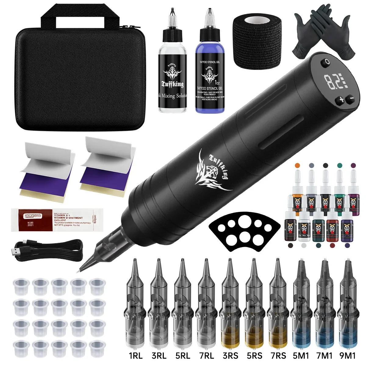 

Portable Tattoo Set Wireless Tattoo Machine Pen Kit Needle Pigment Ink Puncture Tattoo Equipment Set of Equipment Body Art Kit