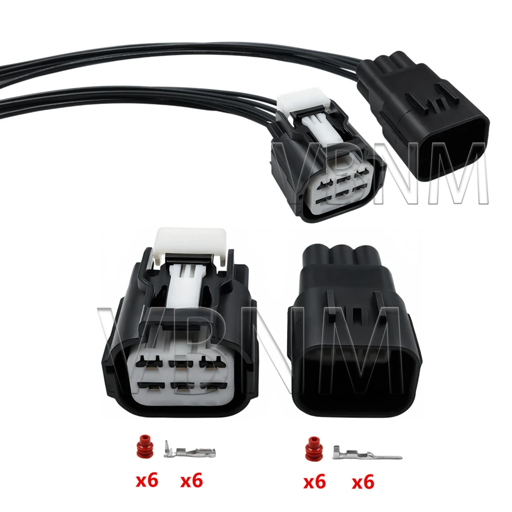 6 Pin 2 Series Car Waterproof Socket Automotive AC Assembly Male Female Docking Wiring Harness Connector 6189-7535 6189-7534