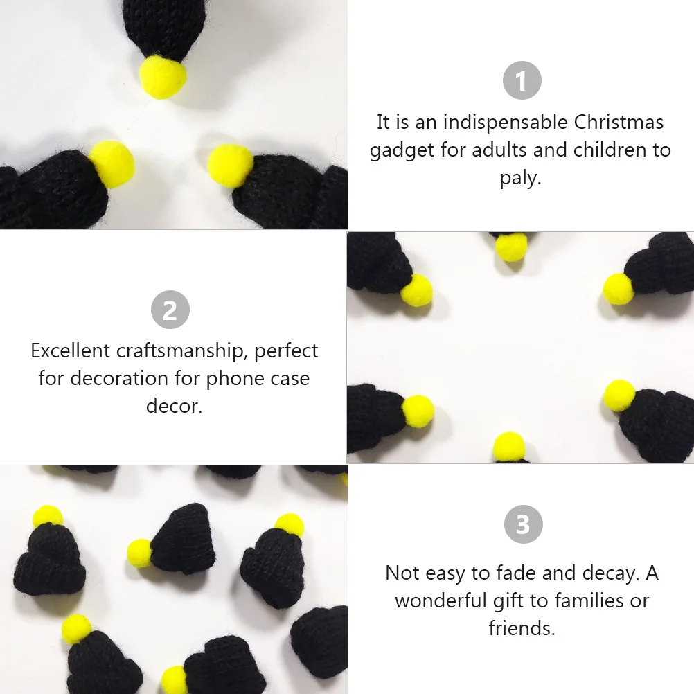 

20Pcs Mini Woollen Santa Hat DIY Creative Decor for Clothes Hats Bags Handmade Christmas Decoration Santa Hat Ornaments