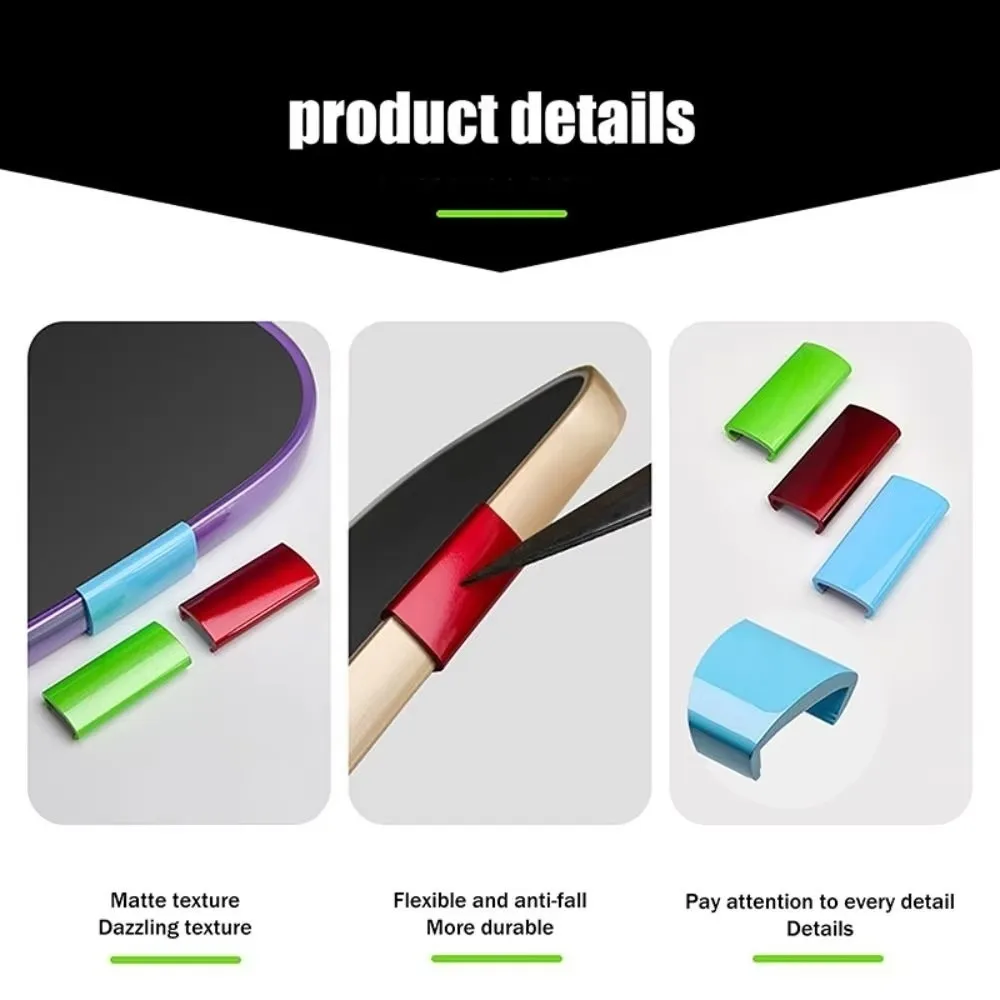 3Pcs Weighted Blocks Pickleball Paddle Edge Protector Decorative Colorful 16mm Fit Edge Protector Clips Shock Absorption