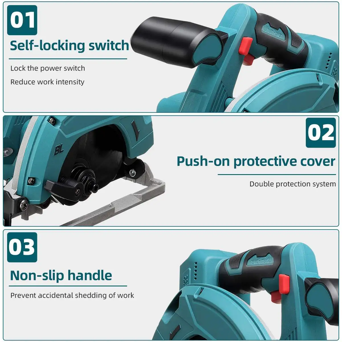 Drillpro 165Mm Borstelloze Elektrische Circulaire 50 Graden Verstelbare Zaagblad Hoek Houtbewerking Saw Voor Makita 18V Batterij