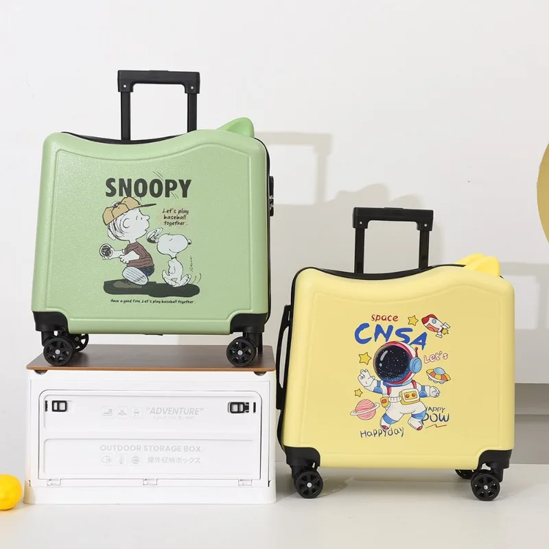 

Riding Kid Luggage 20 Inch TSA Password Lock Travel Suitcase Lift Wheel Suitcase with Logo Print Gift Rolling Cabin Case
