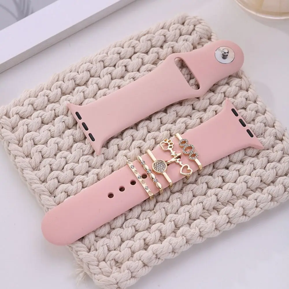Creative Metal Watch Band Ornament Diamond Brooch Wristbelt Charms Decorative Ring Strap Accessories