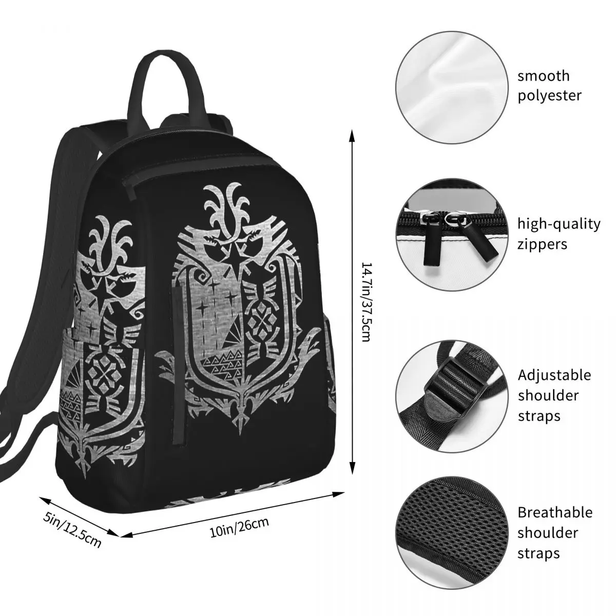 Monster Hunter World Backpack Student BookBag Kids School Bag Computer Shoulder Bags Men Women