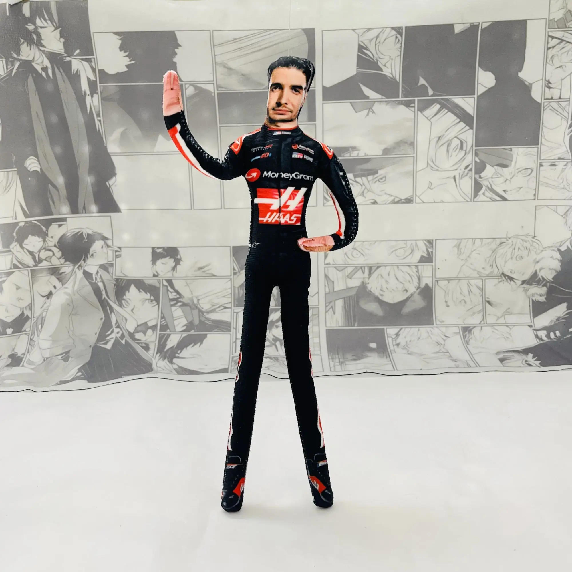 28cm Piastri George Carlos Sainz Rennfahrer Plüschtier Niedliches Kuscheltier mit Beweglichem Skelett für Auto Geschenk Schreibtisch-Dekoration – Detail 19
