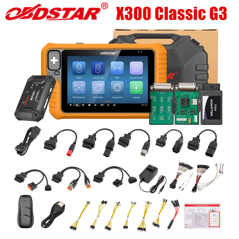 OBDSTAR X300 Classic G3 Key Programmer Built-in CAN FD DoIP Support Car/HD/E-Car/Motorcycles/Jet Ski Get Free Key Sim and Adapte
