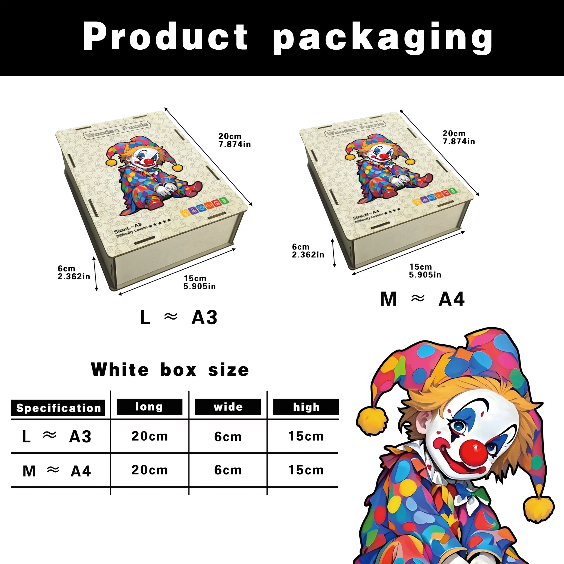 113/210pcs Wooden Clown Irregular Shaped Puzzle Jigsaw Puzzle Stress-Relieving Game Birthday Xmas Gifts For Kids & Adults