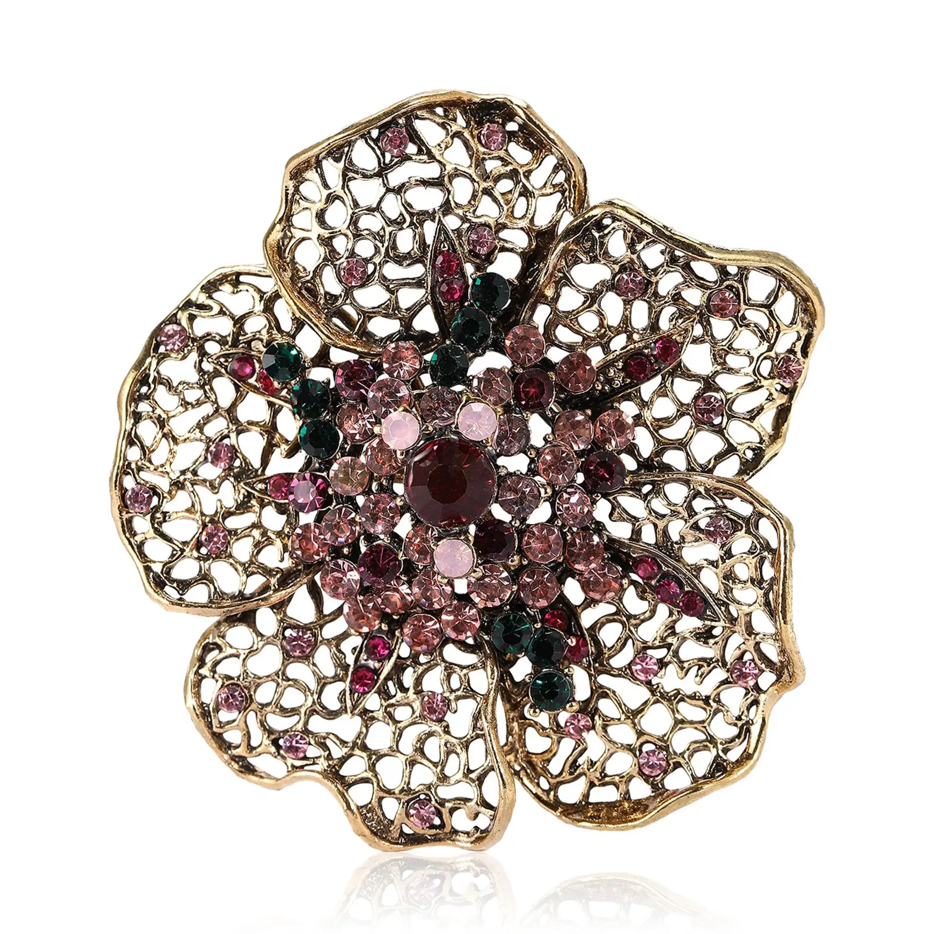 

Vintage Rhinestone Flower Brooch Women's Unisex Suit Shawl corsage Accessory 4 Colors Can Be Selected Ancient Lover Accessories