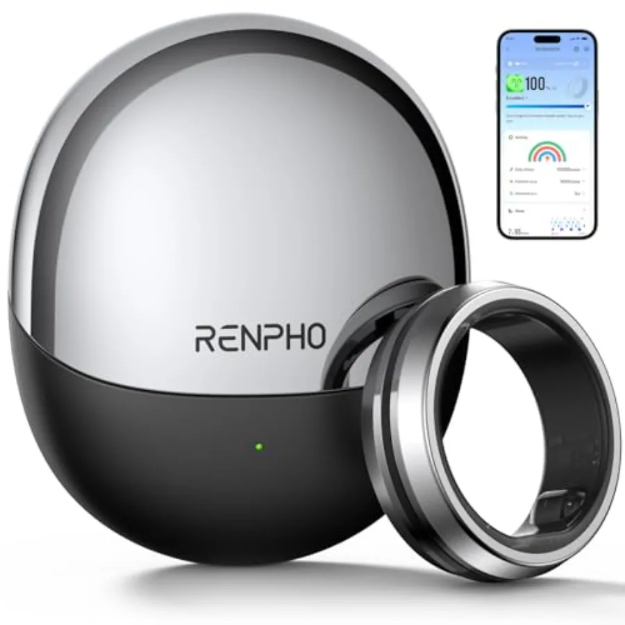 Anillo Inteligente Lynx - Monitoreo de Sueño y Actividad Durante Todo el Día, Incluye Estuche de Carga, Regalos para Hombres, 7 Días de Duración de la Batería, Suscripción Gratuita