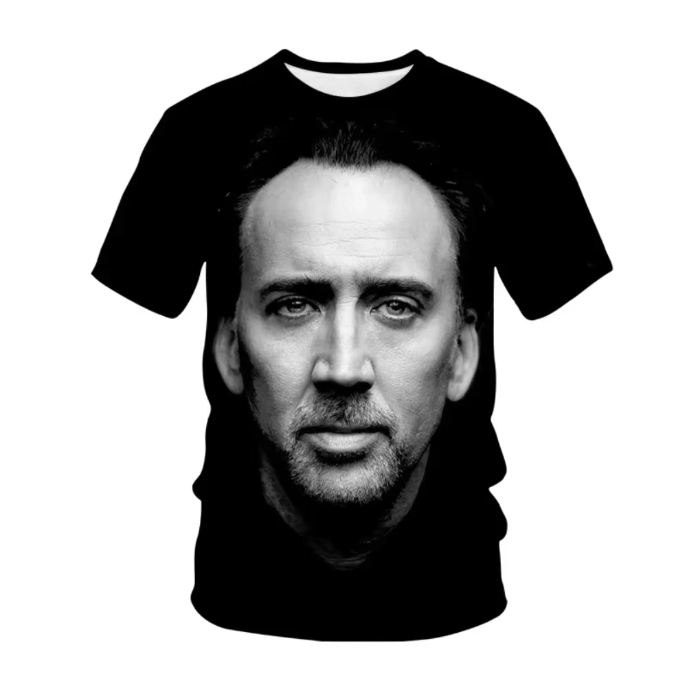 Funny Nicolas Cage Face Graphic 3D Print T Shirt Men Casual O-Neck Tee Shirts Fashion Harajuku Short Sleeve Oversized Clothing