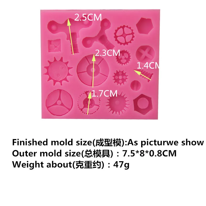 Sugar Turning Silica Gel Mold Gear Screw Steampunk Cake Sugar Turning Hardware Tools Silica Gel Modeling Mold