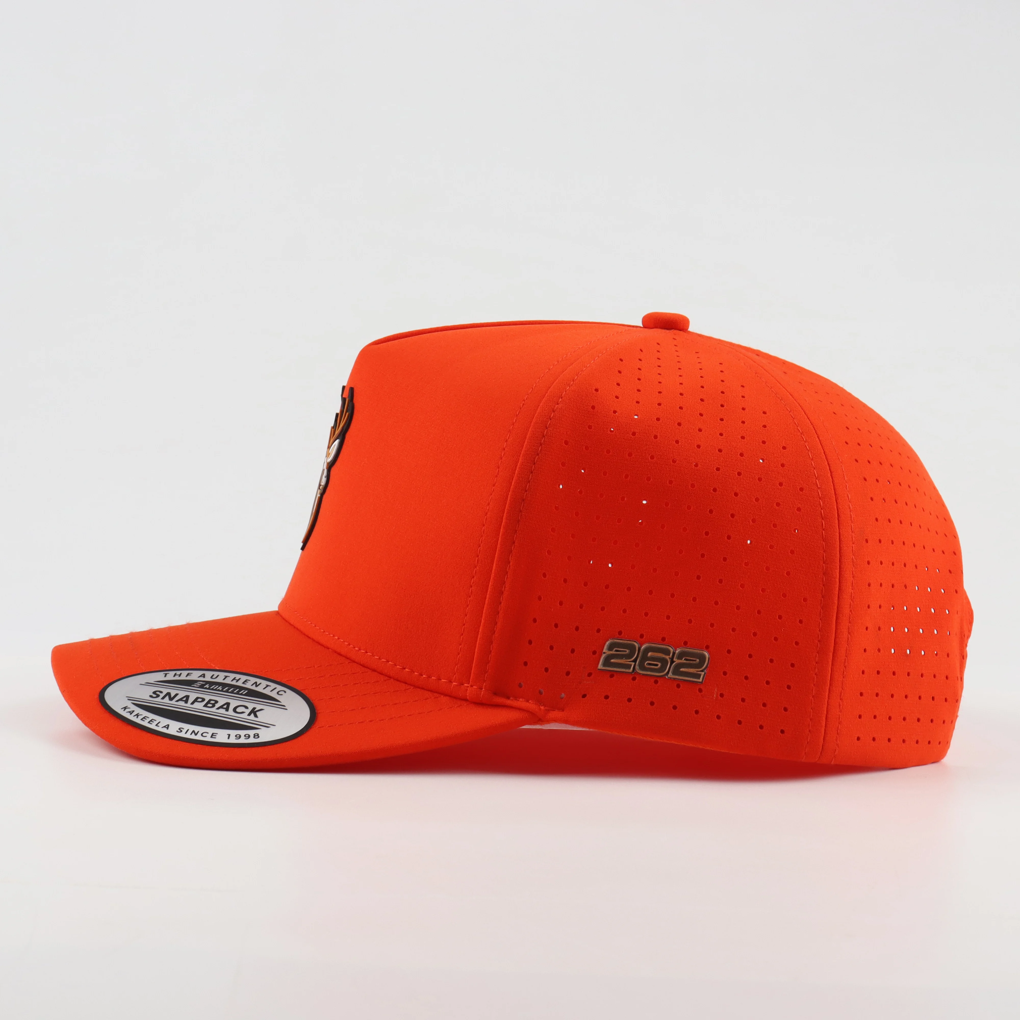 Oem Custom High Quality Men Women White Laser Cut Hole Perforated Dad Hat,5 Panel Curved Brim Woven Patch Logo Rope Baseball Cap